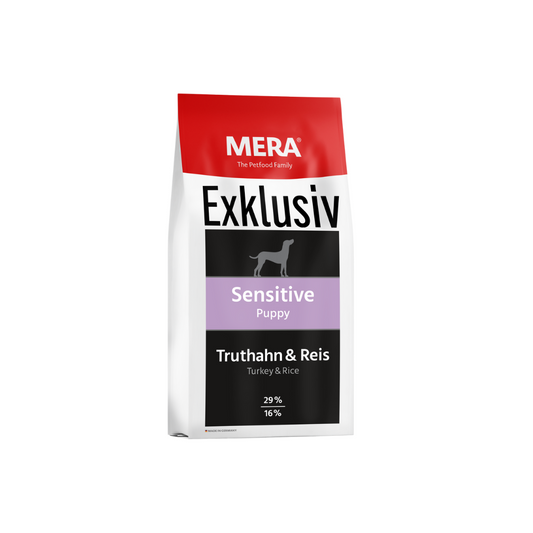 Mera Exklusiv Sensitive Puppy (Turkey & Rice) 15 KG Bag Front Image By Pets EMporium