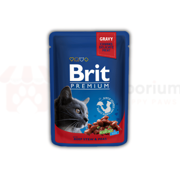 Brit Premium Cat Pouches with Beef Stew & Peas