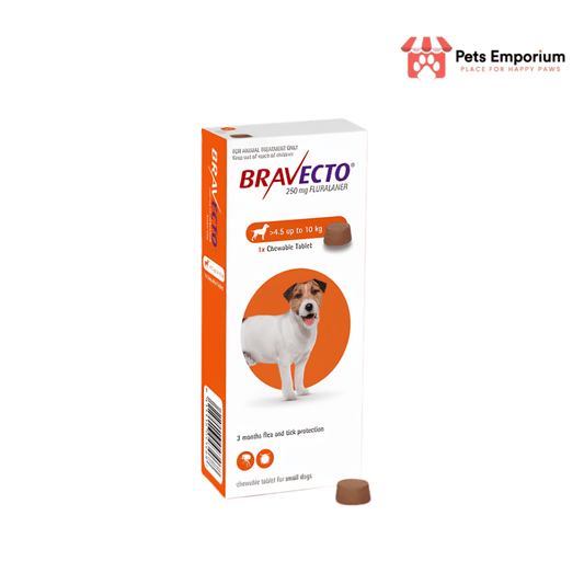 Bravecto Chewable Tablets for Small Dogs 250mg (4.5kg-10kg) - Pets Emporium