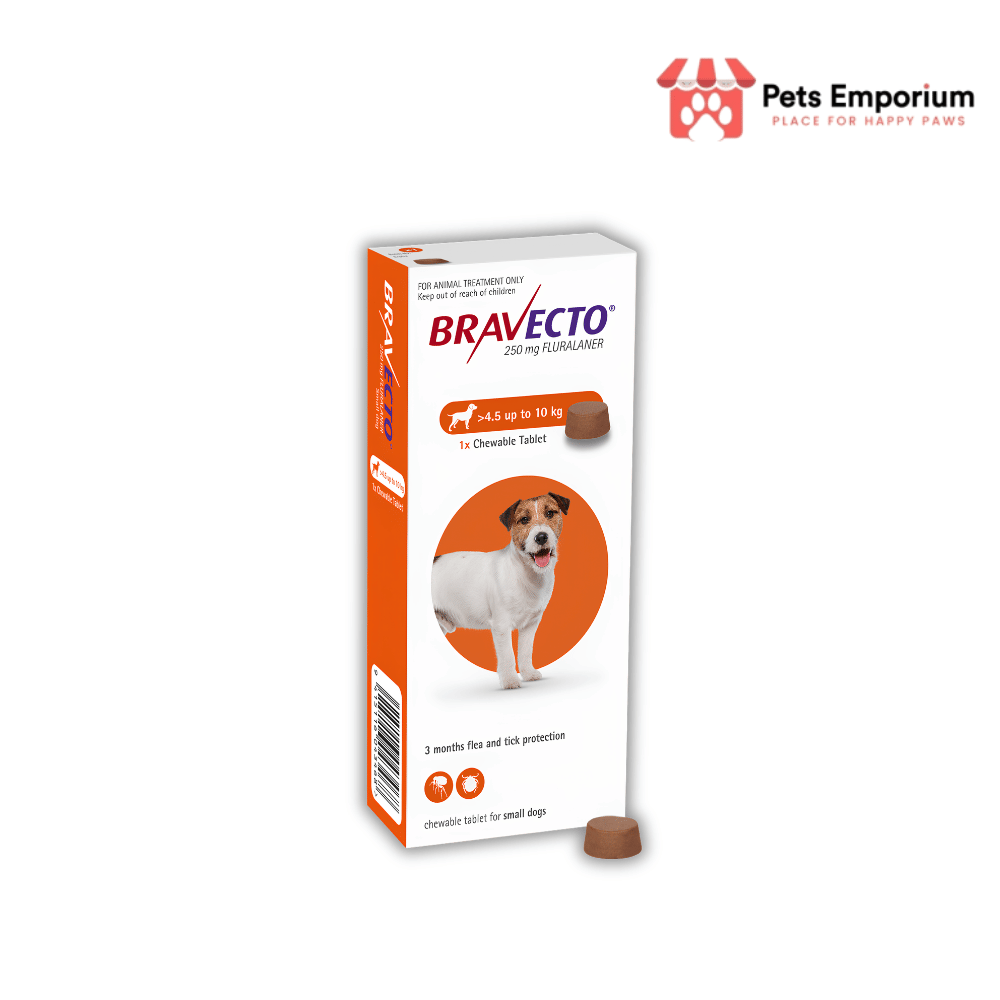Bravecto Chewable Tablets for Small Dogs 250mg (4.5kg-10kg)
