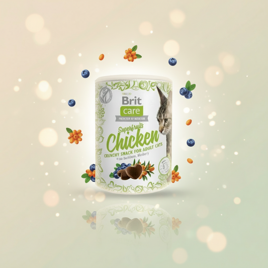Brit Care Cat Snack Superfruits Chicken Cat Treats  100 GM Main Front Image by Pets Emporium