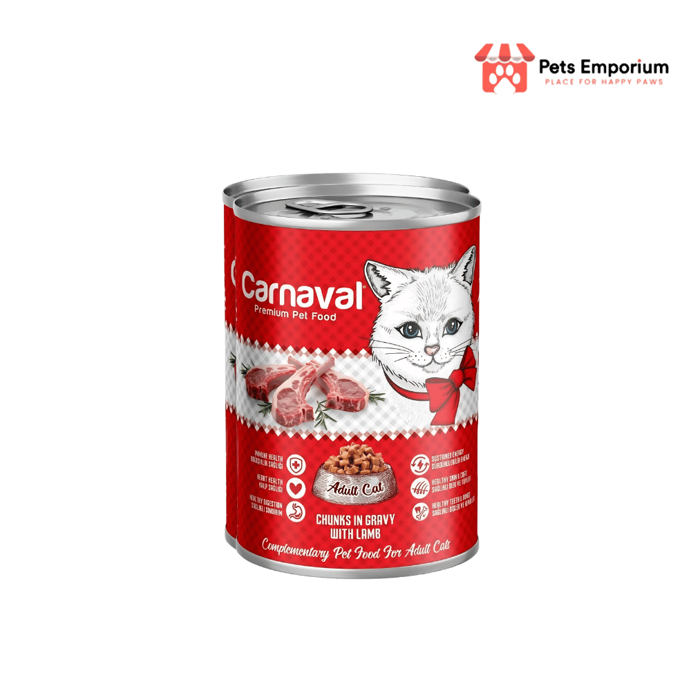 Carnaval Adult Lamb Chunks in Gravy Wet Cat Food – 400g
