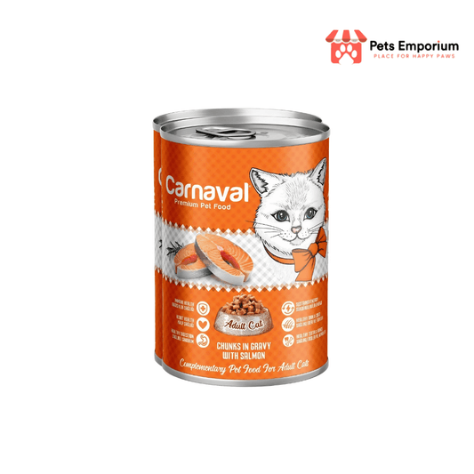 Carnaval Adult Salmon Chunks in Gravy Wet Cat Food-400GM