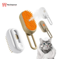 Electric Steam Pet Brush with Handle | Rechargeable