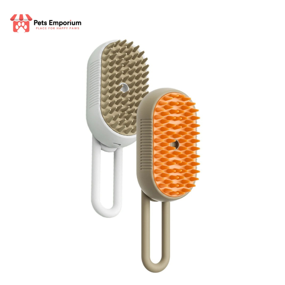 Electric Steam Pet Brush with Handle | Rechargeable