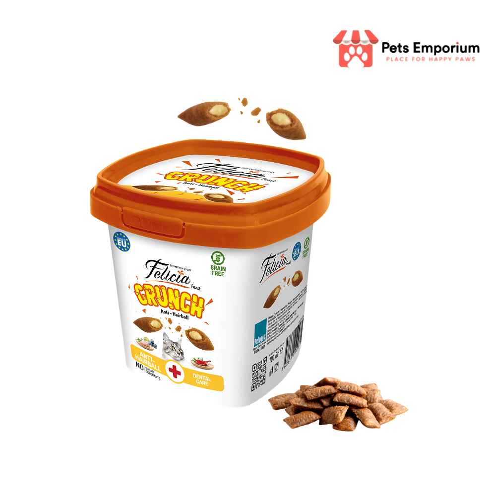 Felicia Hairball Cat Crunch Treat - 100 GM