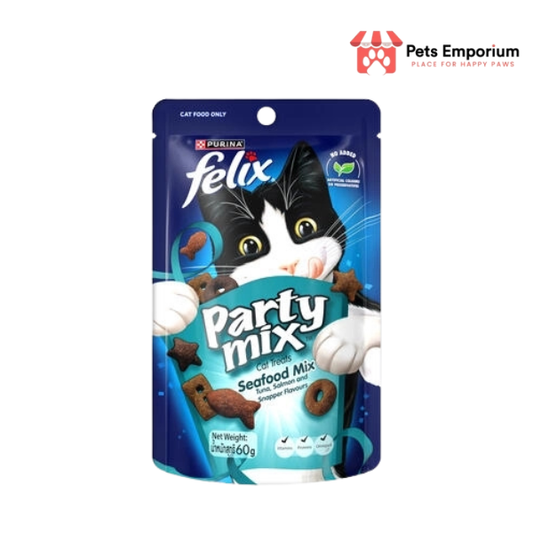 Felix Party Mix Seafood Mix Dry Cat Treats 60g