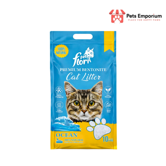 Flori Pet Premium Bentonite Cat Litter - 10 Ltr