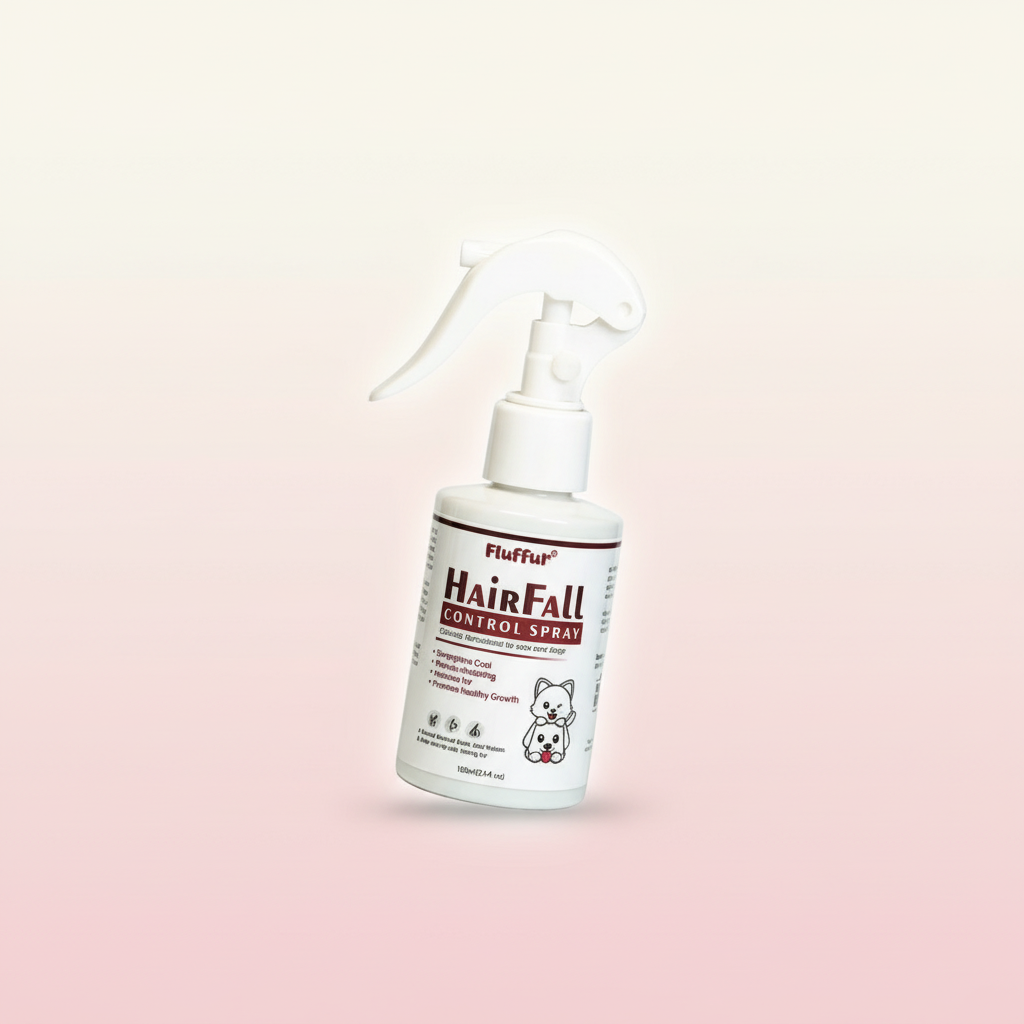 Fluffur Hairfall Control Spray for Cats and Dogs - 100 ML Main Front Image by Pets Emporium