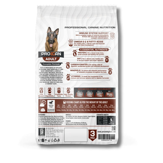 Procan Adult Dog Food in Pakistan Back View by Pets Emporium
