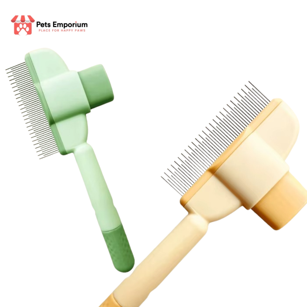 Self-Cleaning Rake Comb for Pet Grooming