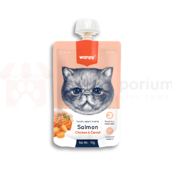 Wanpy Tasty Meat Paste Cat Treat Salmon with Chicken & Carrot