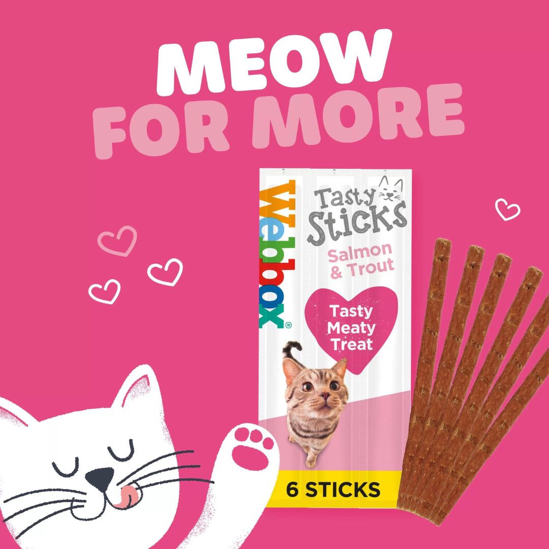 Webbox Tasty Sticks Salmon_Trout Cat Treats Meow for more Pets Emporium