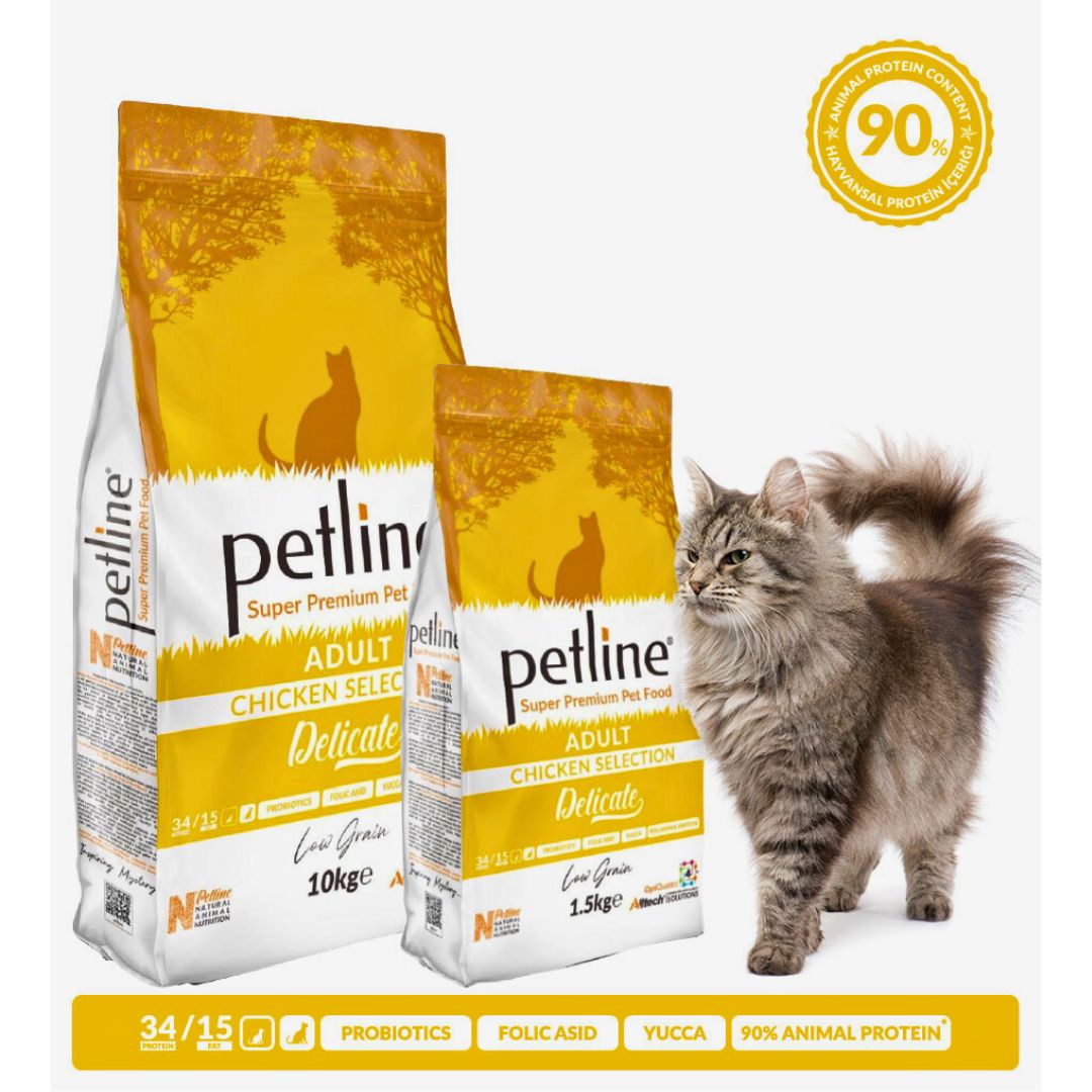 PETLINE PREMIUM ADULT CAT FOOD IN CHICKEN - Pets Emporium