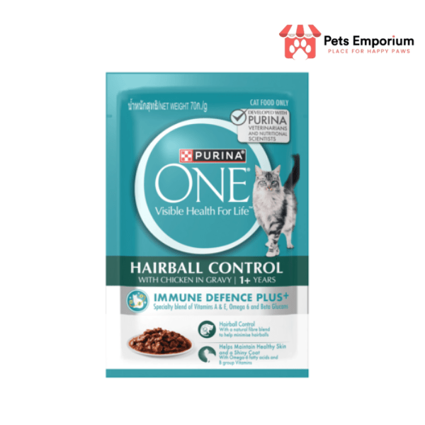 Purina ONE Adult Hairball with Chicken in Gravy Wet Cat Food - Pets Emporium