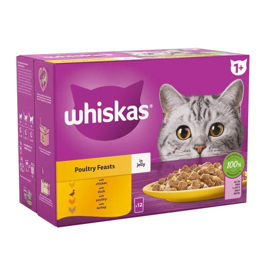 WHISKAS® Poultry Feasts in Jelly 1+ Adult (85 g) - Pets Emporium
