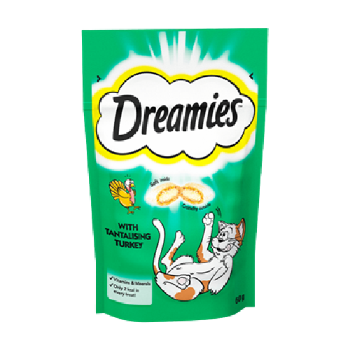 Dreamies Cat Treats With Turkey Front Bag Image by Pets Emporium