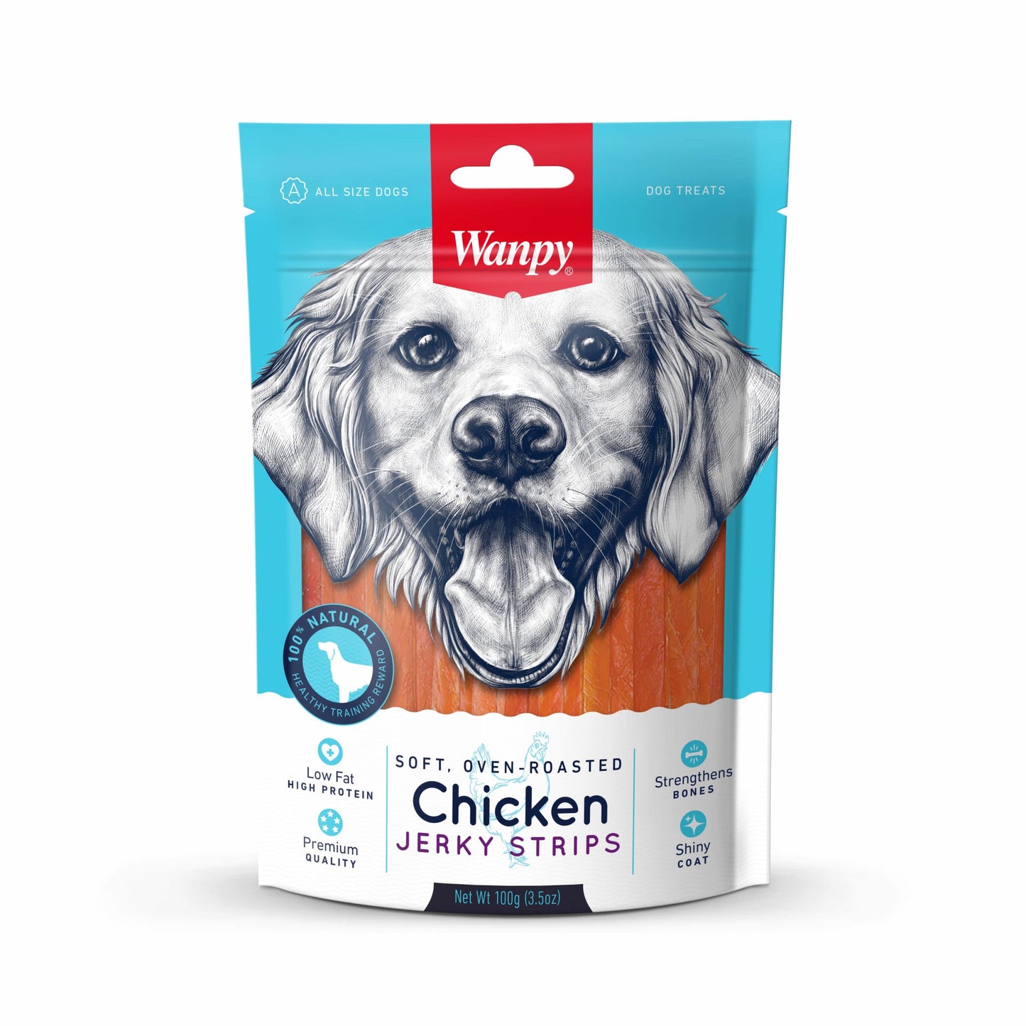 Wanpy Chicken Jerky Strips Dog Treat