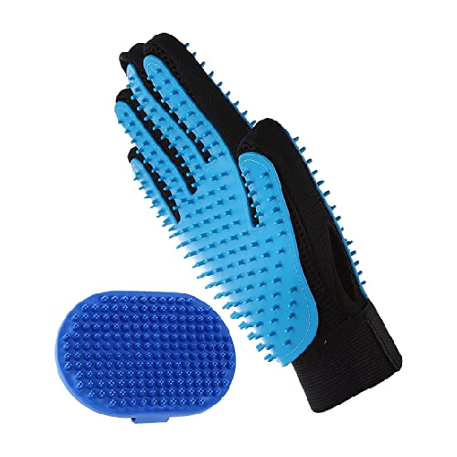 Grooming Glove plastic (Blue) By Pets Emporium